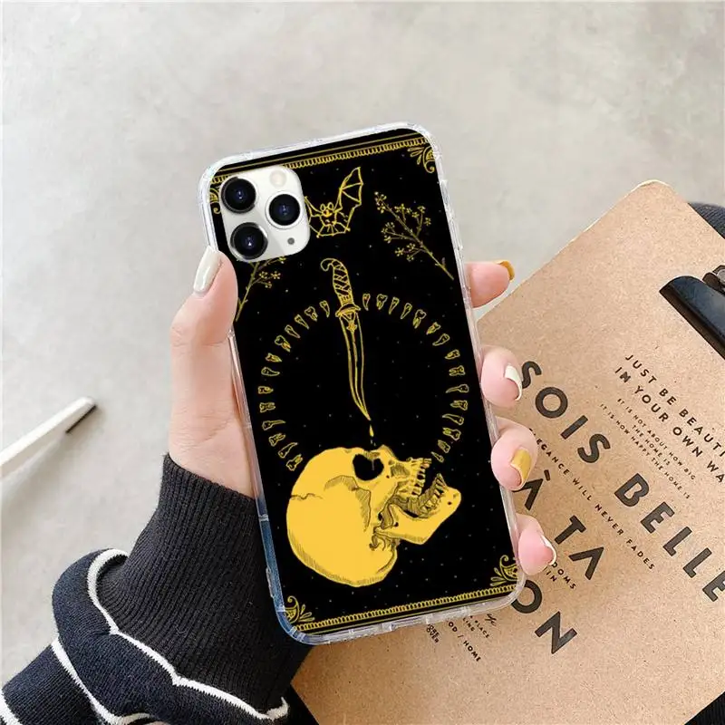 

Death Tarot cards SKULL Phone Case for iPhone 11 12 mini pro XS MAX 8 7 6 6S Plus X 5S SE 2020 XR
