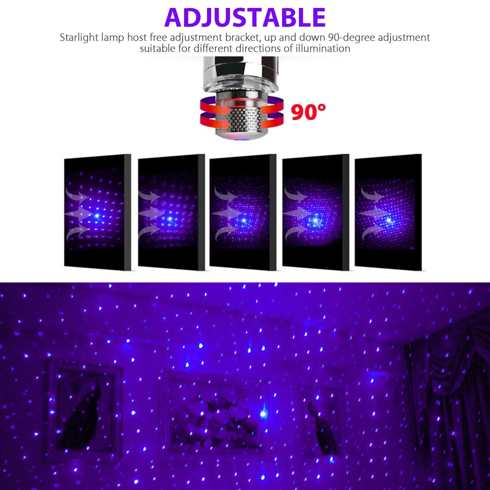 

Roof USB Projection Lamp Star Light 1 A Accessories Atmosphere Interior
