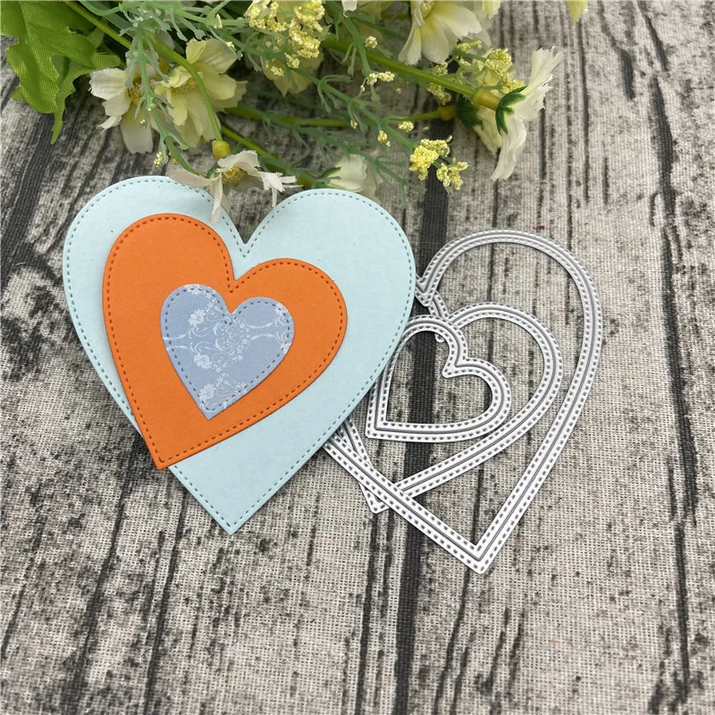 

3pcs/Set heart Love suit Metal Cutting Dies For DIY Scrapbooking Album Embossing Paper Cards Decorative Crafts
