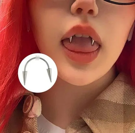 

1PC Dracula Nail Steel Smiley Piercing Jewelry Septum Piercing Body Decorations Vampire Fangs Zombie Teeth