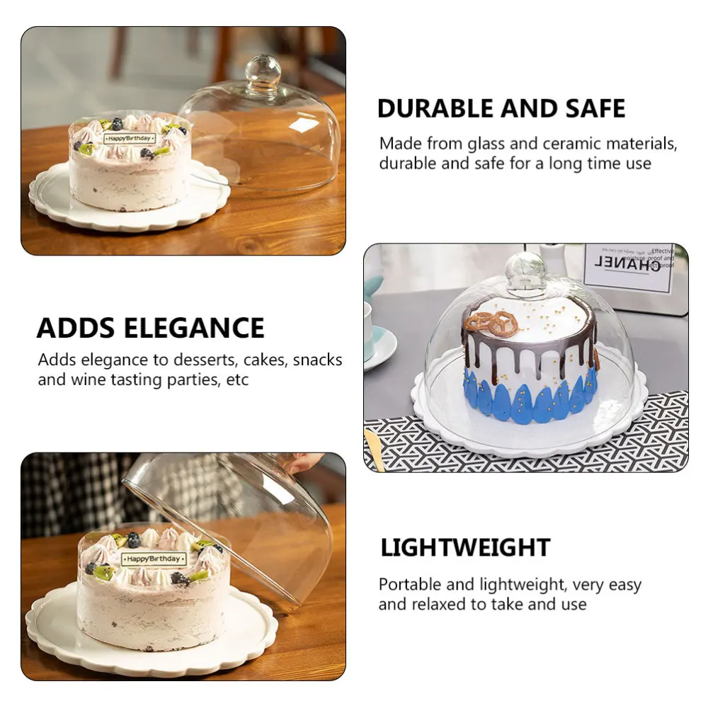 

1 Set of Household Cake Cover Protective Food Hood Dessert Cover White