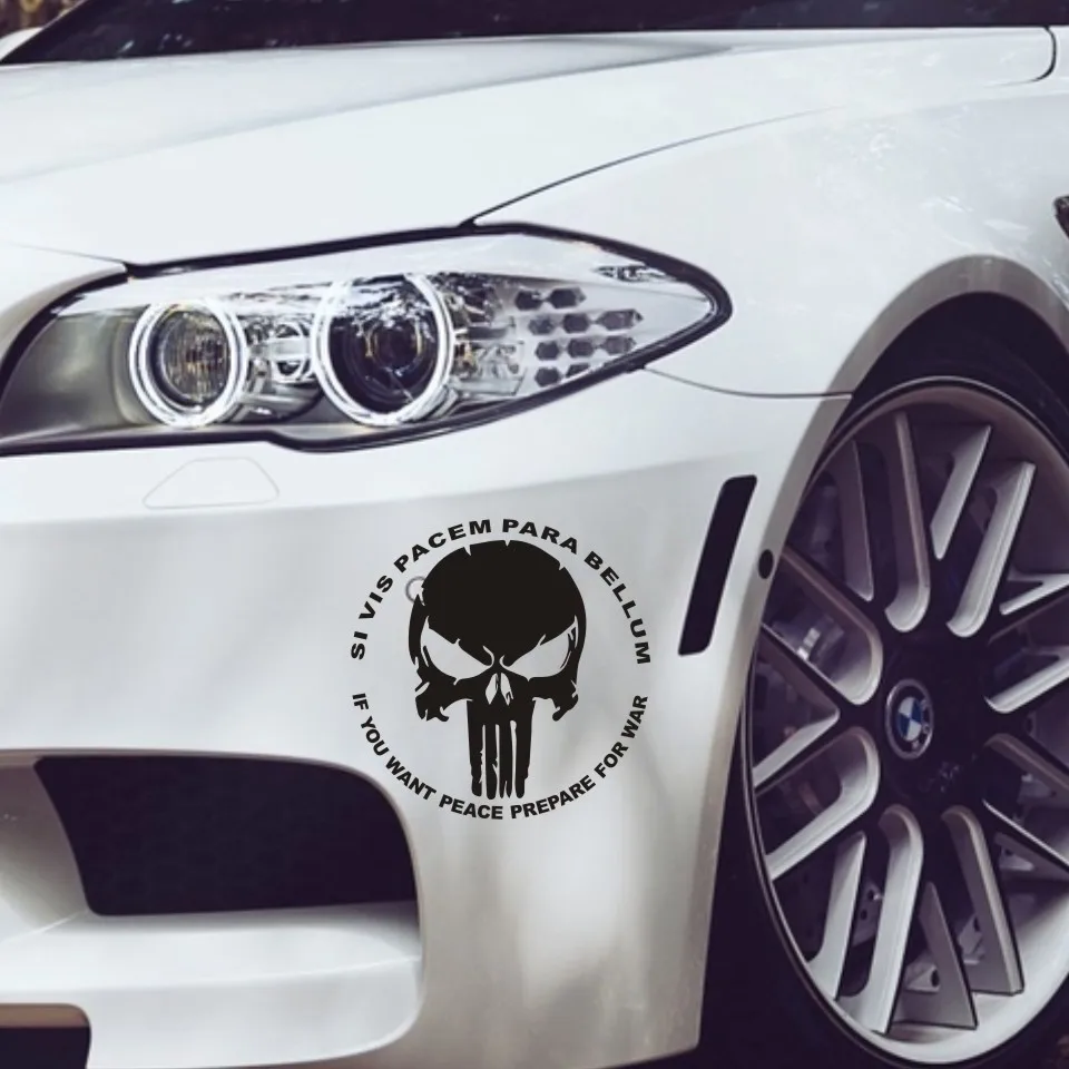 16*16 см крутой Каратель Череп Автомобильная наклейка автомобильный бампер стикер