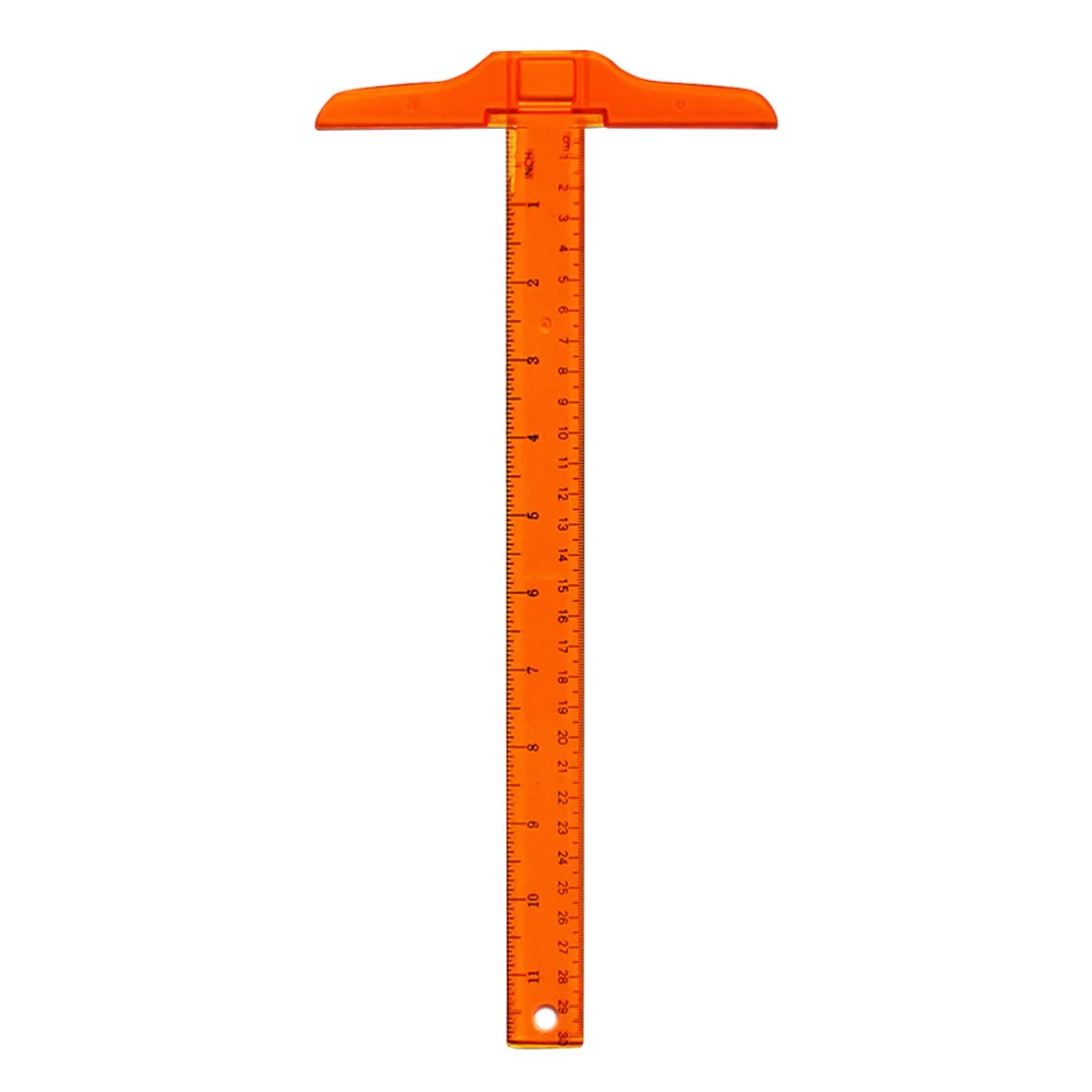 

2PCS 30cm T-Square Double Side Scale T Shape Ruler Measuring Tool for Drafting and General Layout Work - inch/cm (Orange