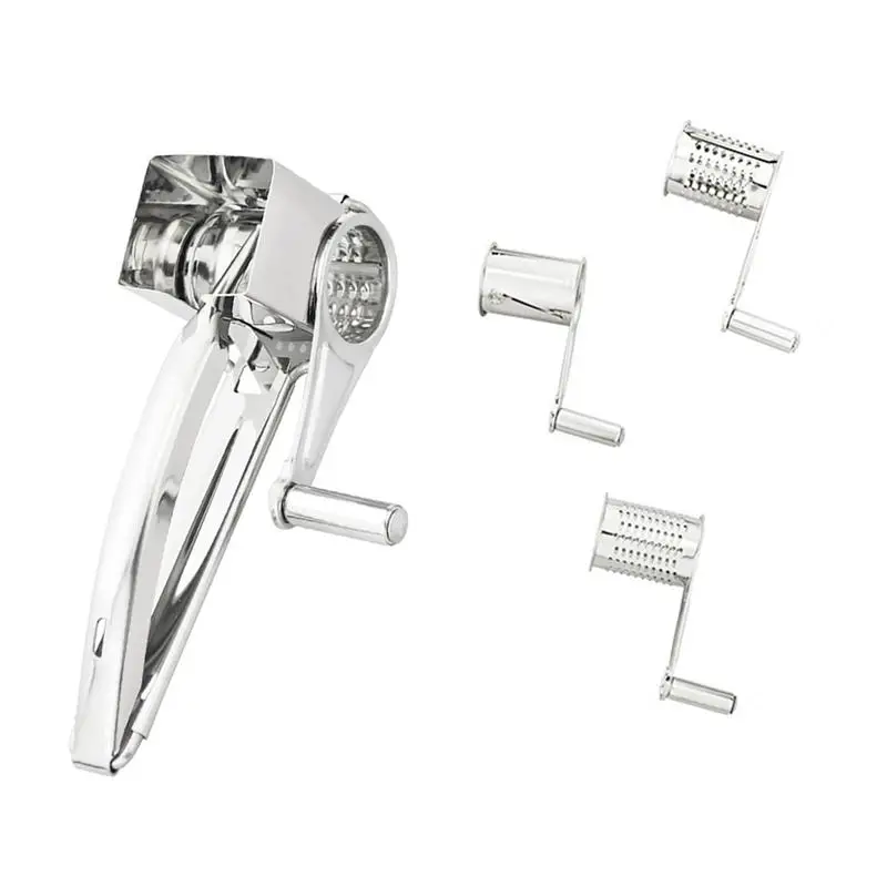 

5pcs/Set Stainless Steel Cheese Grater Hand Held Rotary Cheese Shredder Cutter and Slicer (1 Cheese Grater+4 Planer Tools)