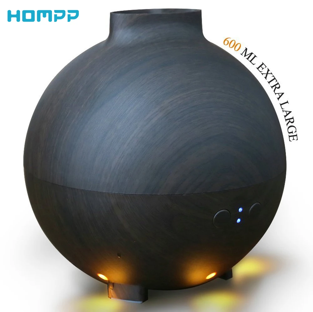 Аромадиффузор портативный ультразвуковой теплый светильник 600 мл эфирные масла