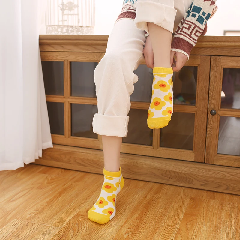 1/5 пар Модные забавные женские носки Красивые с цветочным узором Яркие для