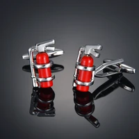 high quality red material firefighters fire extinguisher cufflinks cuff nails french shirts cufflinks wholesale friends gifts