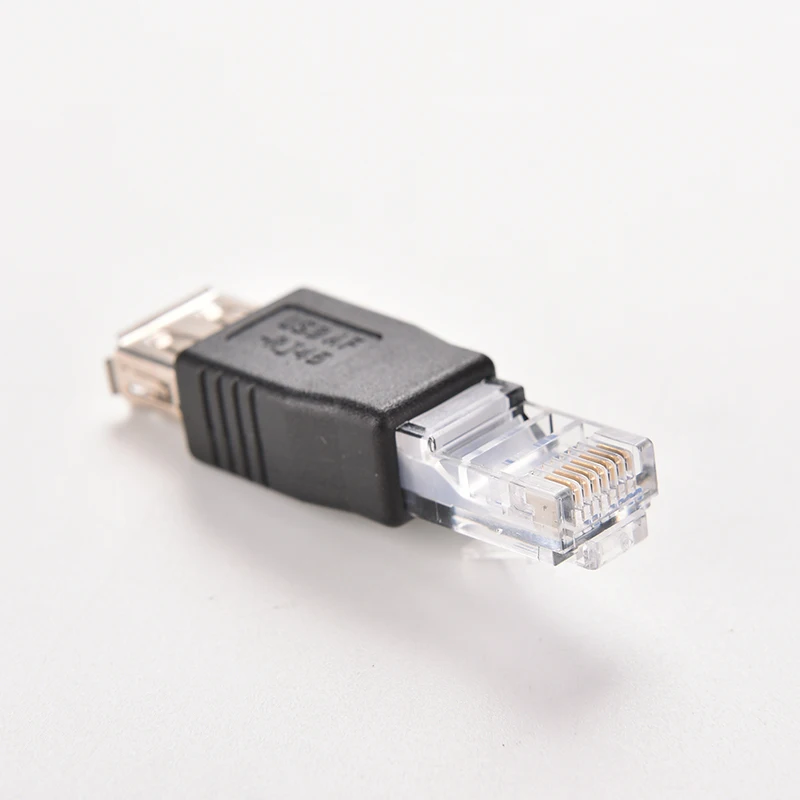 Переходник RJ45 (штекер) на USB AF (гнездо) сетевой адаптер LAN Ethernet штекер