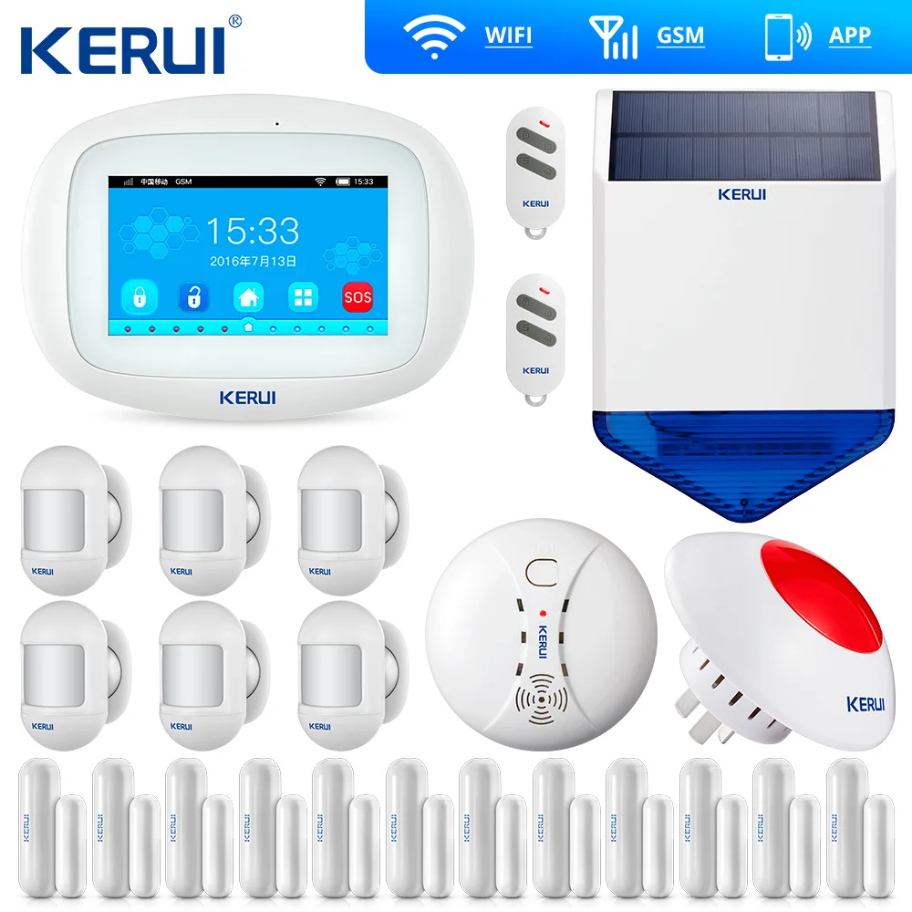 KERUI K52 WiFi сигнализация 4 3 дюймовый сенсорный экран Беспроводная охранная WIFI GSM