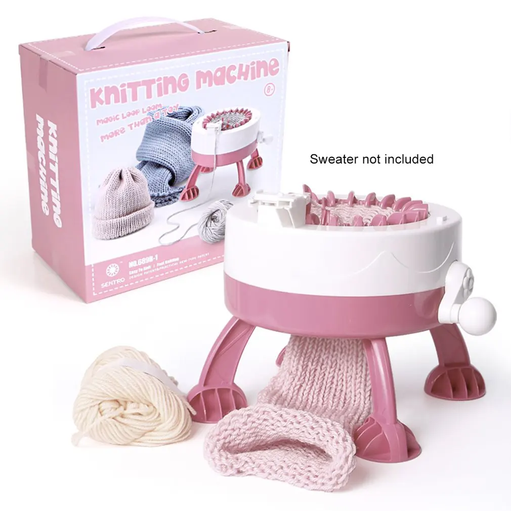 Bib-m&aacute;quina de tejer con cilindro de estrella para ni&ntilde;os, juguete de juego de rol, 22 agujas, cilindro, tejer lana-0