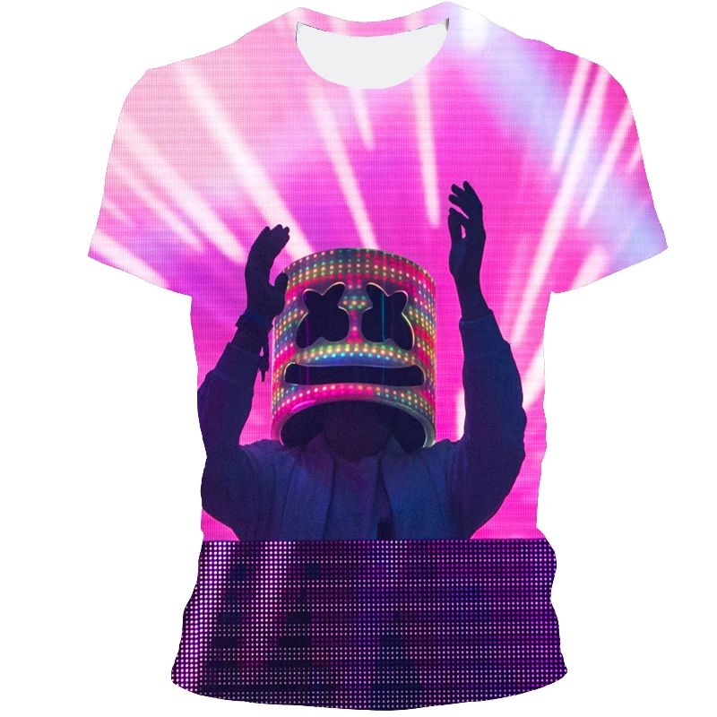 

2021 Summer T-shirt Smiley PrintPopular music cool Oversized T-shirt Comfortable Breathable Men's Clothing