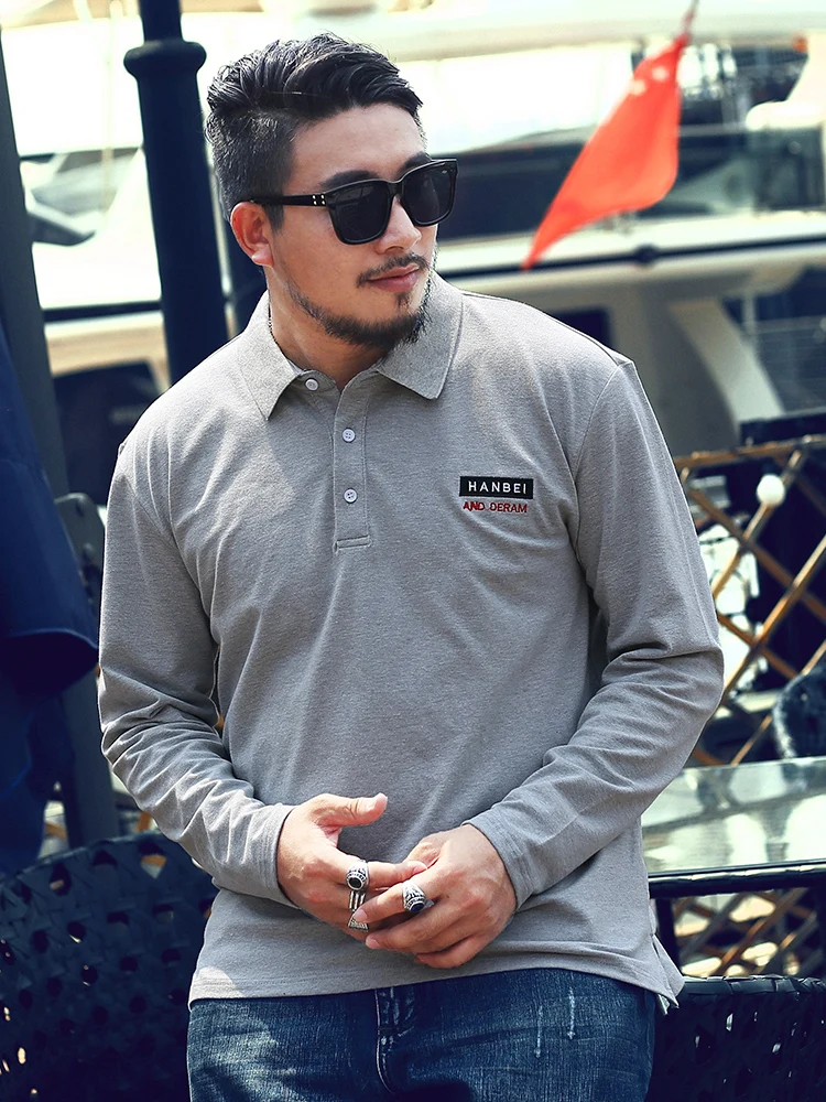 Осенняя Модная хлопковая рубашка поло мужские рубашки с длинным рукавом