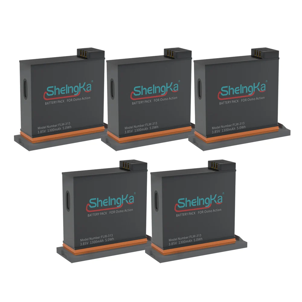 5 pcs For Dji 1300mah battery dji osmo camera Osmo Camera Battery Osmo Camera bateria and camera case - Цвет: 5 pcs