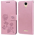 Роскошный кожаный чехол-книжка с откидной крышкой для BQ Strike LTE 5044, чехол-бумажник с подставкой и цветком розы, чехол для телефона, чехол