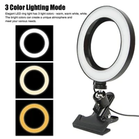 portable selfie ring light for youtube live streaming studio video led dimmable photography light with usb cable