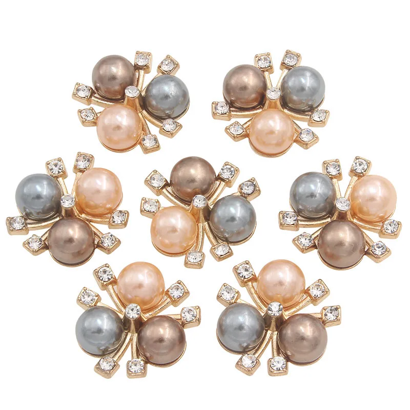 20 мм стразы жемчужные декоративные пуговицы для рукоделия золотые украшения