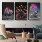 Красочные животные искусство играть слон Холст Плакаты принты настенные художественные картины настенные картины для детской комнаты домашний Настенный декор