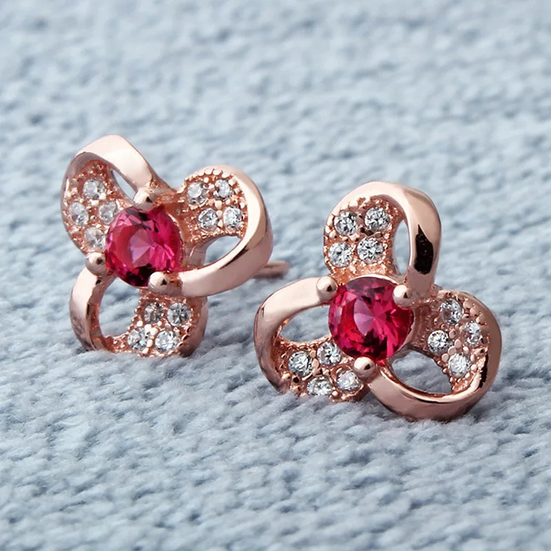 Женские серьги-гвоздики из серебра 925 пробы с кристаллами | Украшения и