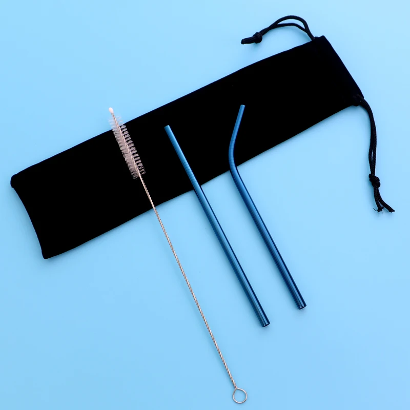 16 5*6 мм металлические соломинки для питья экологически чистая нержавеющая сталь