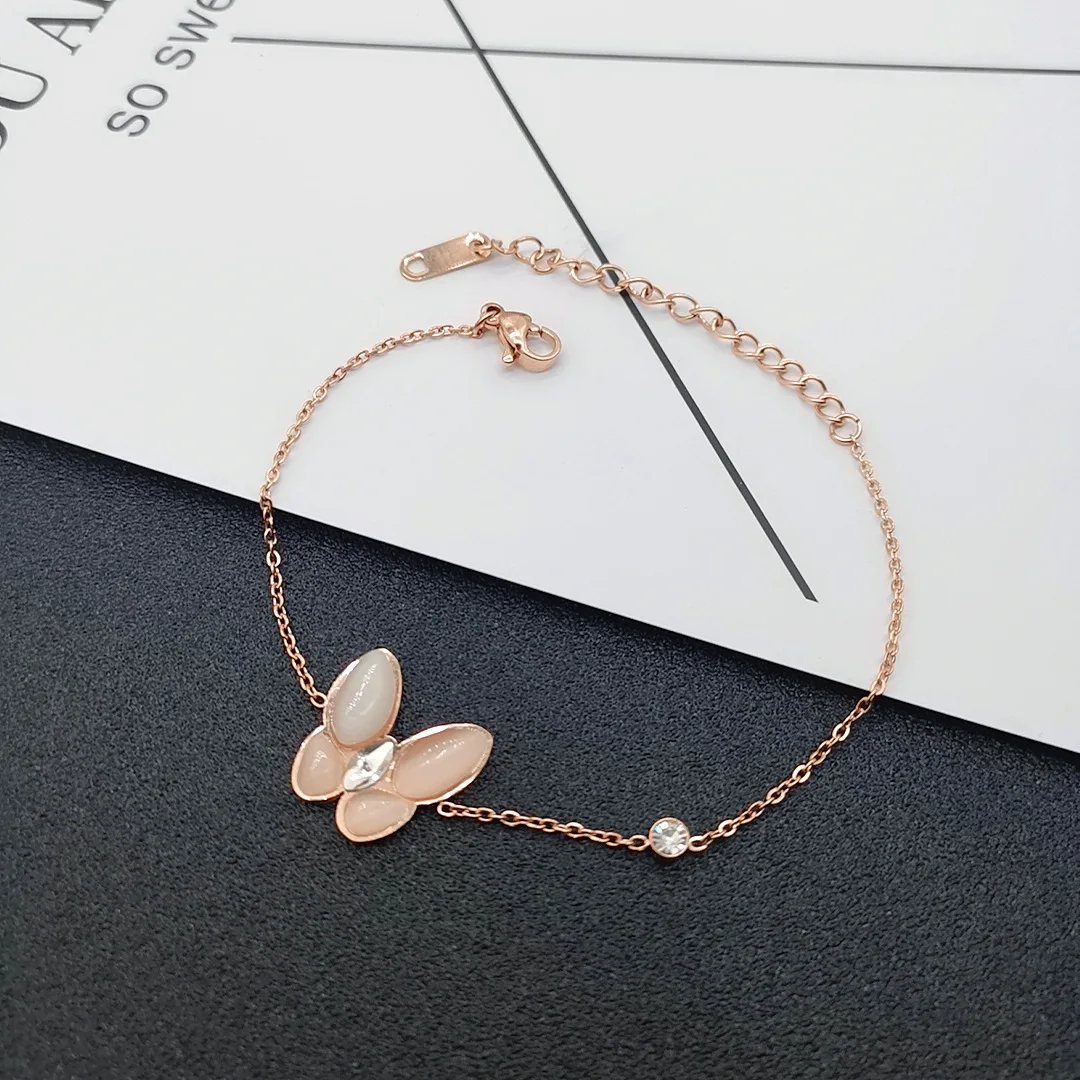 

Модный женский браслет с бабочкой из перламутра, Лидер продаж, новая сетчатая красная цепочка до ключиц с микро-инкрустацией из циркония