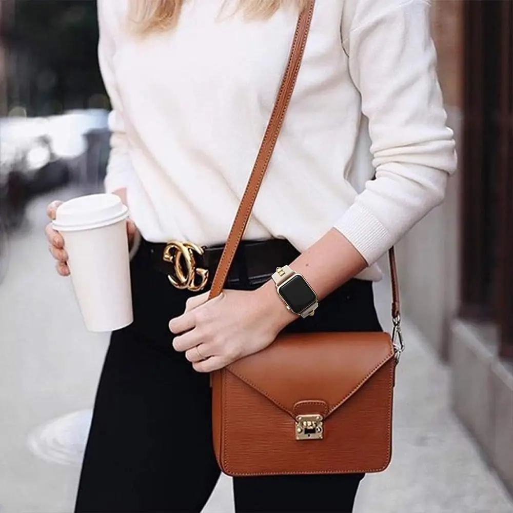 

Punk Leather strap for Apple watch band 40mm 44mm iWatch band 38mm 42mm Genuine Leather wristband bracelet for Apple watch 5 4 3