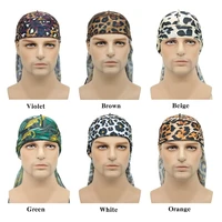 fashion decorate four seasons bonnets new silk leopard print pirate hat europe and america hip hop elastic head hat 447