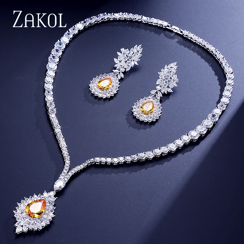 ZAKOL Винтаж микро-инкрустация кубического циркония синий Кластерные украшения