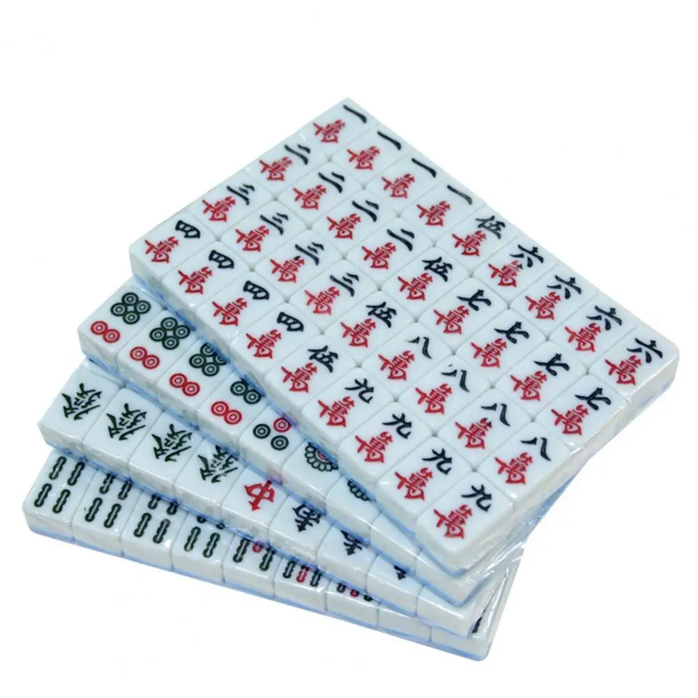 

144Pcs/Set Mahjong Portable Entertainment Melamine Party Game Chinese Mahjong for Indoor