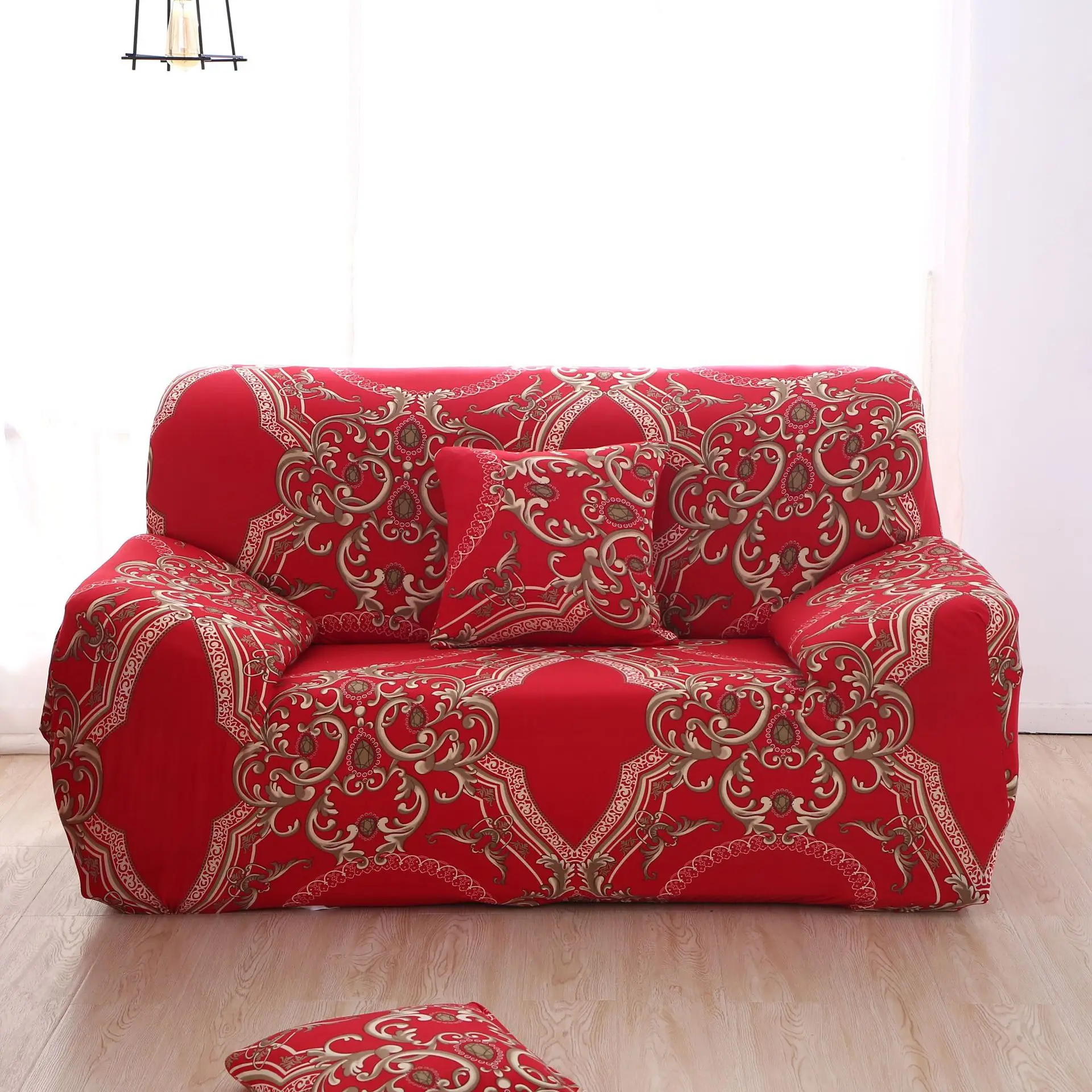 Big flower sofa cover Printed couch Polyester bench Covers Elastic stretchy Furniture Slipcovers For Christmas home decor | Дом и сад