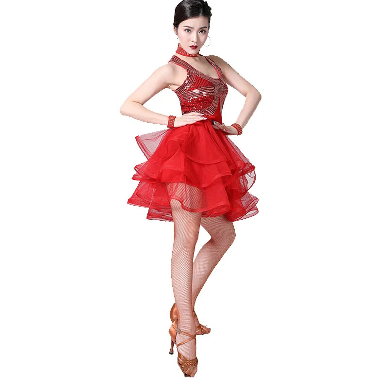 Костюм для латиноамериканских танцев блестящий женский костюм из четырех частей