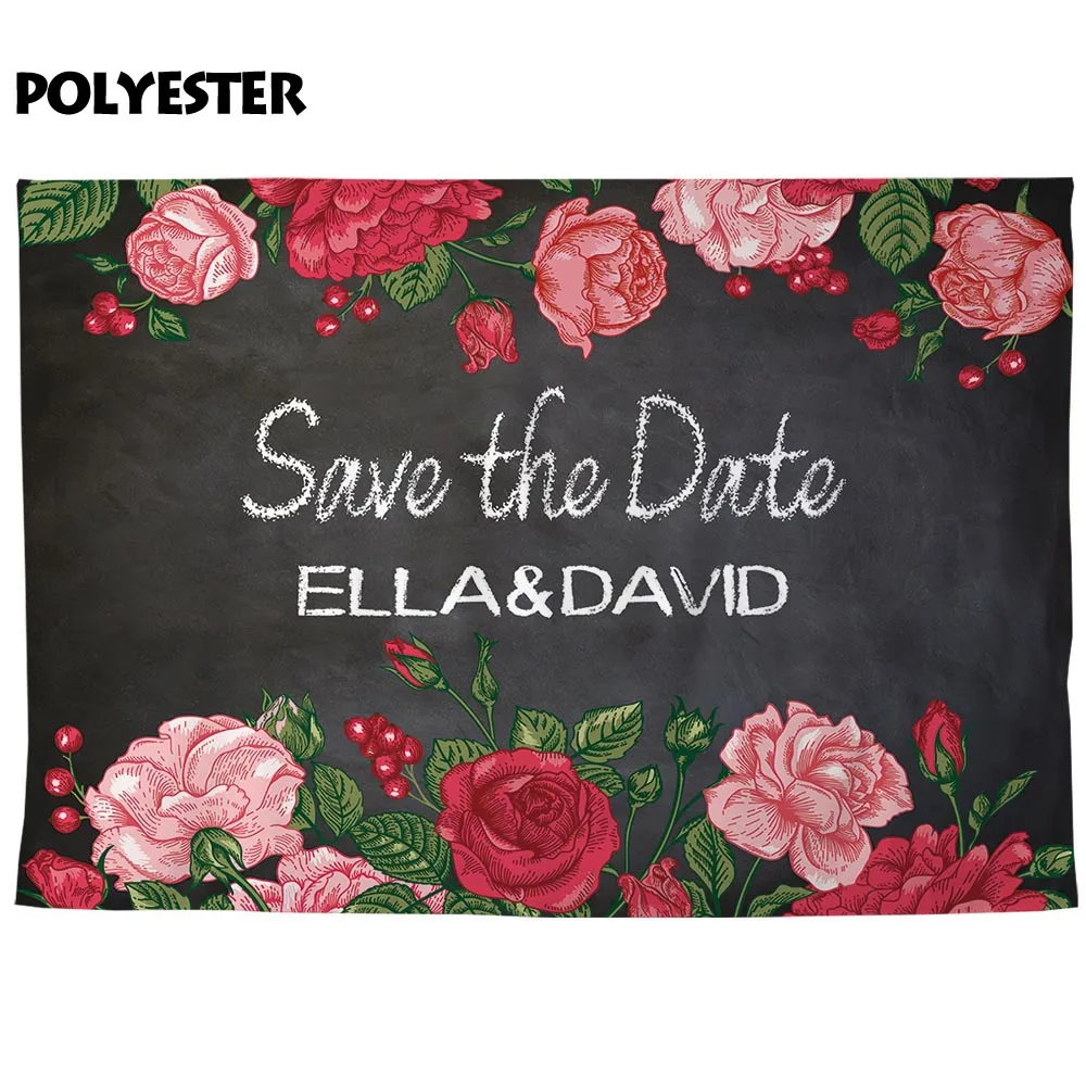 Allenjoy Свадебная церемония фоны Розовые Цветы Листья сохранить дату отмечать