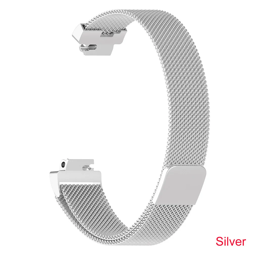 Серебристый Essidi Миланский ремешок для Fitbit inspire HR умный Браслет магнитный ремешок из нержавеющей стали застежка для Fitbit inspire - Цвет: Серебристый