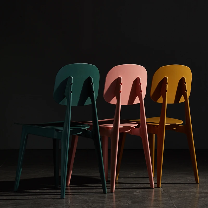 

Nordic chair modern minimalist thickened restaurant home plastic dining chair desk computer chair back negotiating leisure chair
