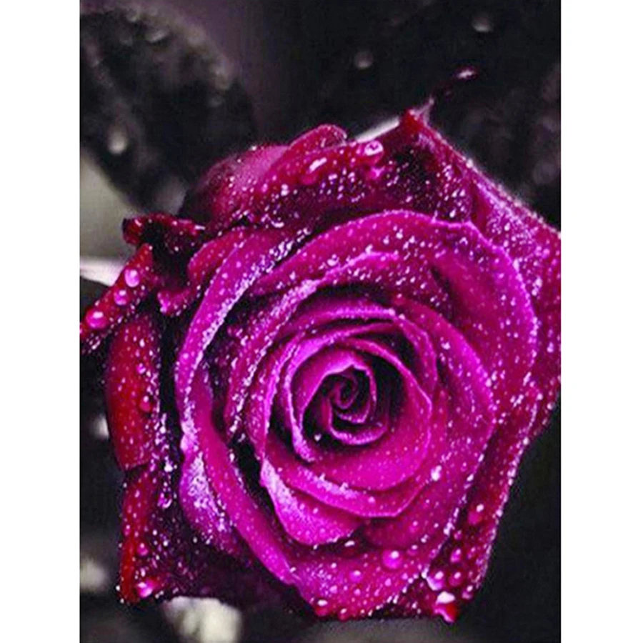 Набор для алмазной вышивки сделай сам крестиком с фиолетовыми розами 5d мозаика