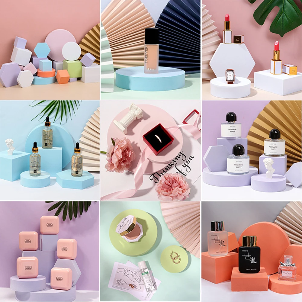 Кубик для фотосъемки реквизит однотонный пенный геометрический стерео съемки