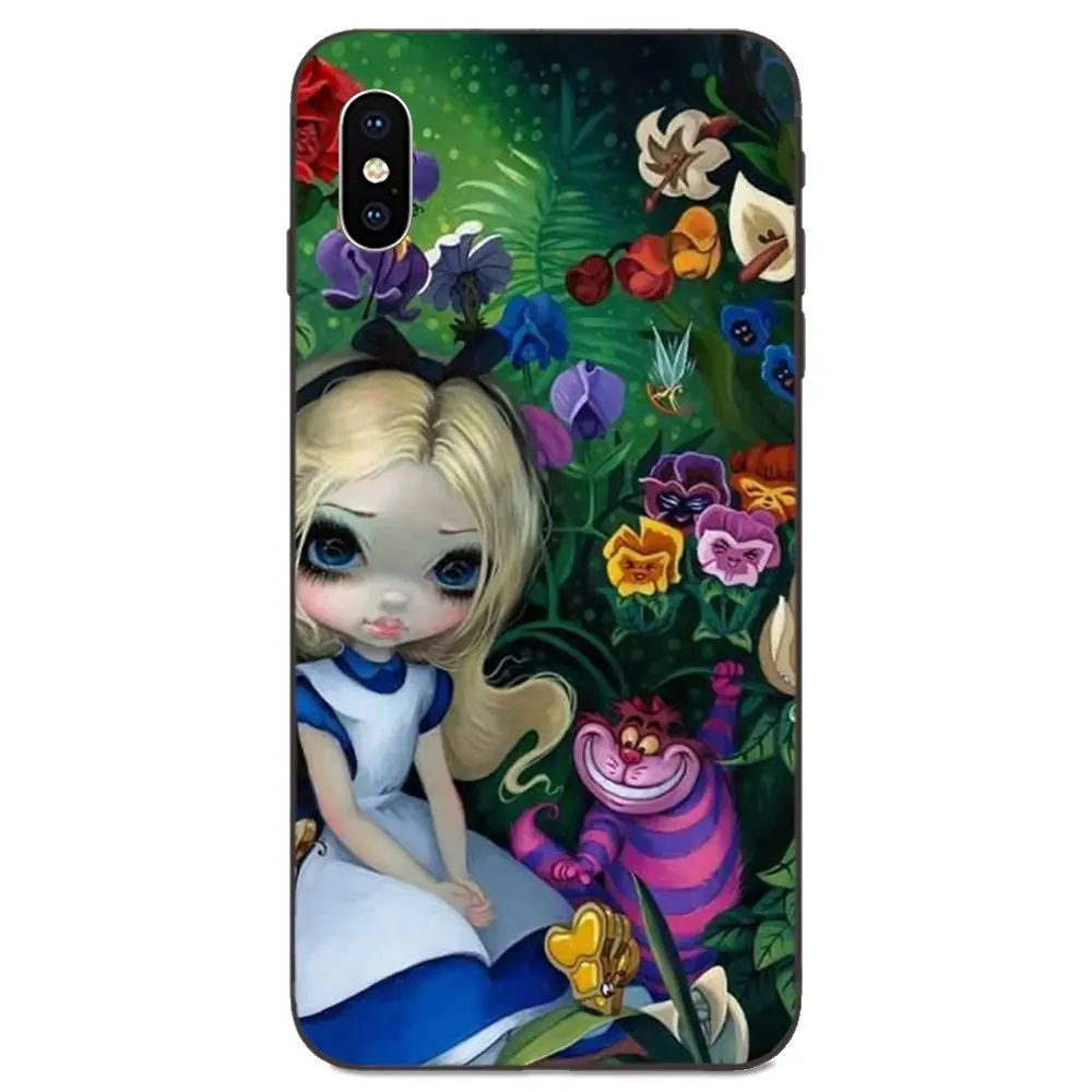 ТПУ чехол для телефона Apple iPhone 4 4S 5 5S SE 6 6S 7 8 11 Plus X XS Max XR Pro Алиса в стране чудес