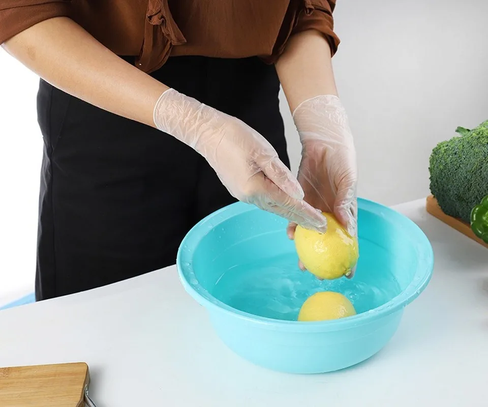 100 шт утолщенные микроэластичные одноразовые перчатки в коробке кухонные для