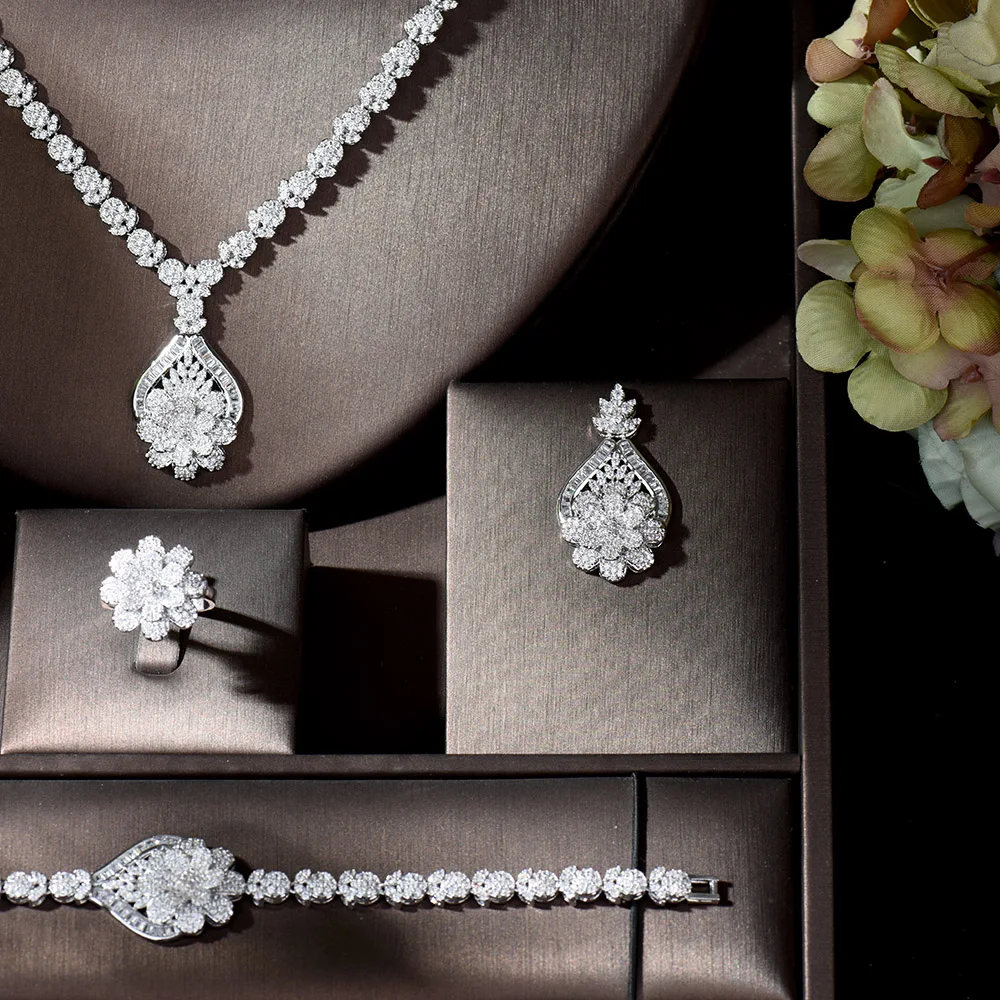 Классический бриллиантовый фианит HIBRIDE класса люкс Дубай 4 шт. ювелирные изделия