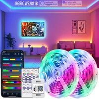 led strip lights rgbic ws2815b lamp compatible smart home program bluetooth app control suitables for christmas party decoration