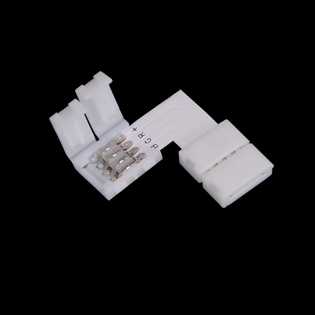 

2pcs RGB LED Strip Connector 4pin 10mm L Shape Free Welding Quick Splitter Right Angle Corner Connector For RGB LED Strip