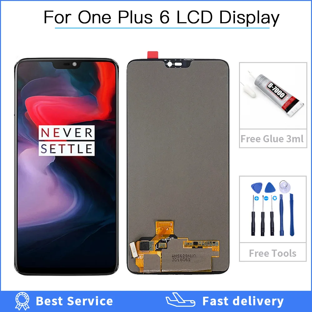 100% протестированный 6 28 дюймовый Amoled TFT дисплей замена для Oneplus LCD кодирующий