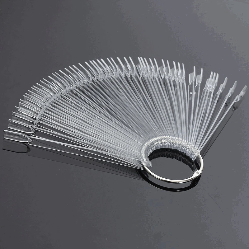 Веерообразные палочки для демонстрации лака ногтей прозрачная Нейл-арт типсов 50