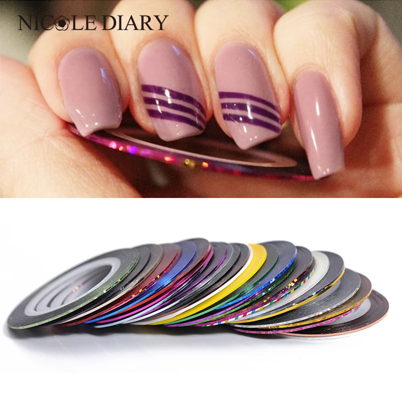 1 рулон золотых 3D наклеек для ногтей полоски линий клейкая лента наклейки дизайна