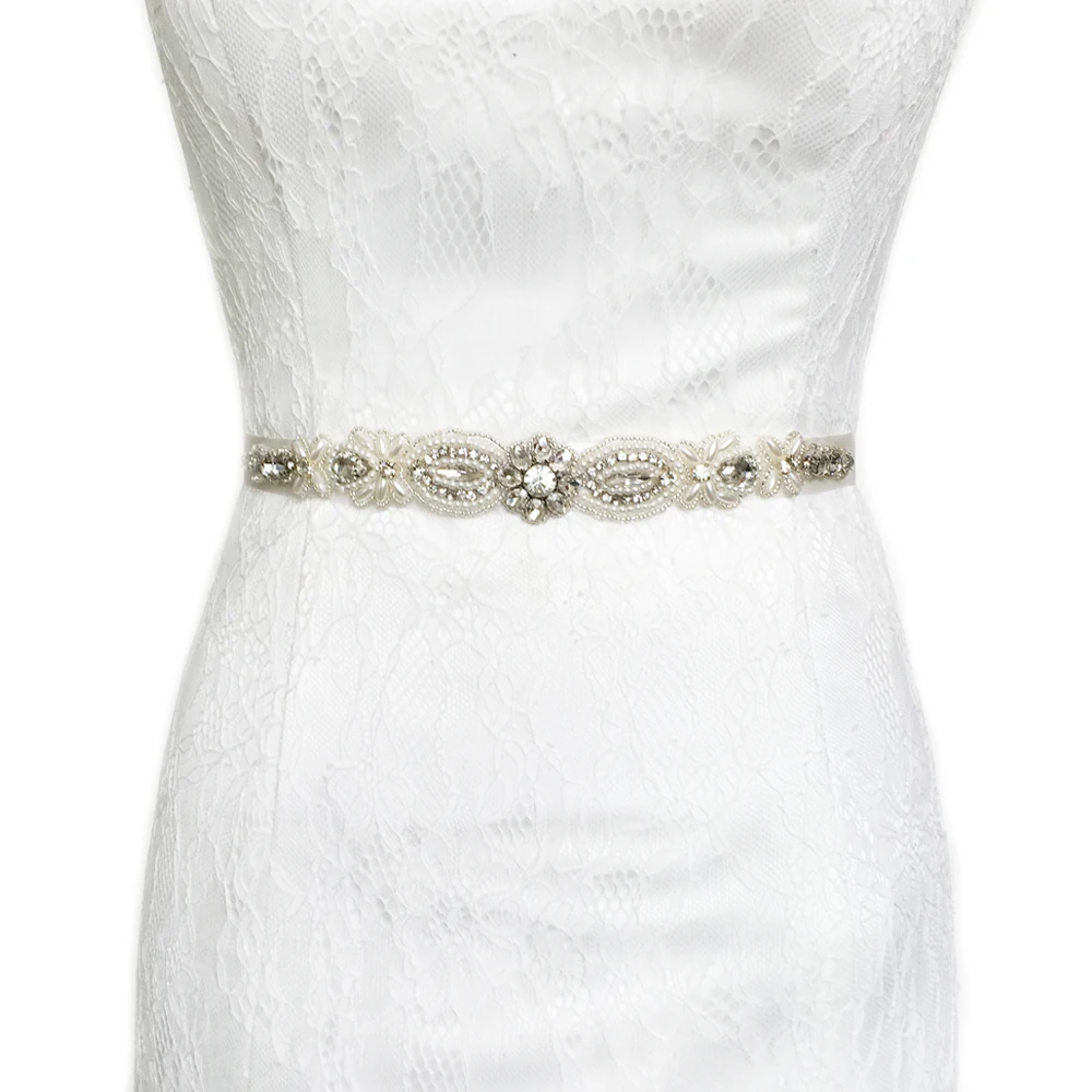 ZMS43 Стразы ремень Свадебный вечернее платье Блестящий для вечернего