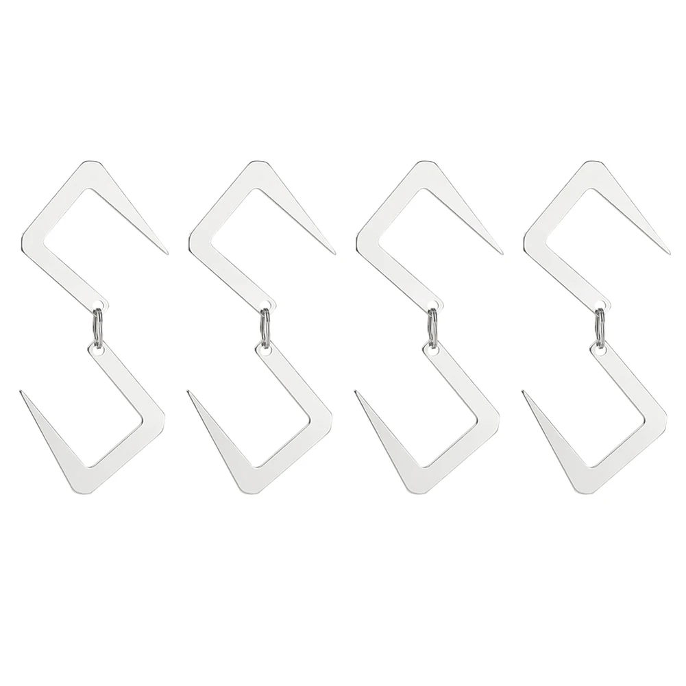 

4 шт., стальной S-образный крючок для хранения одежды