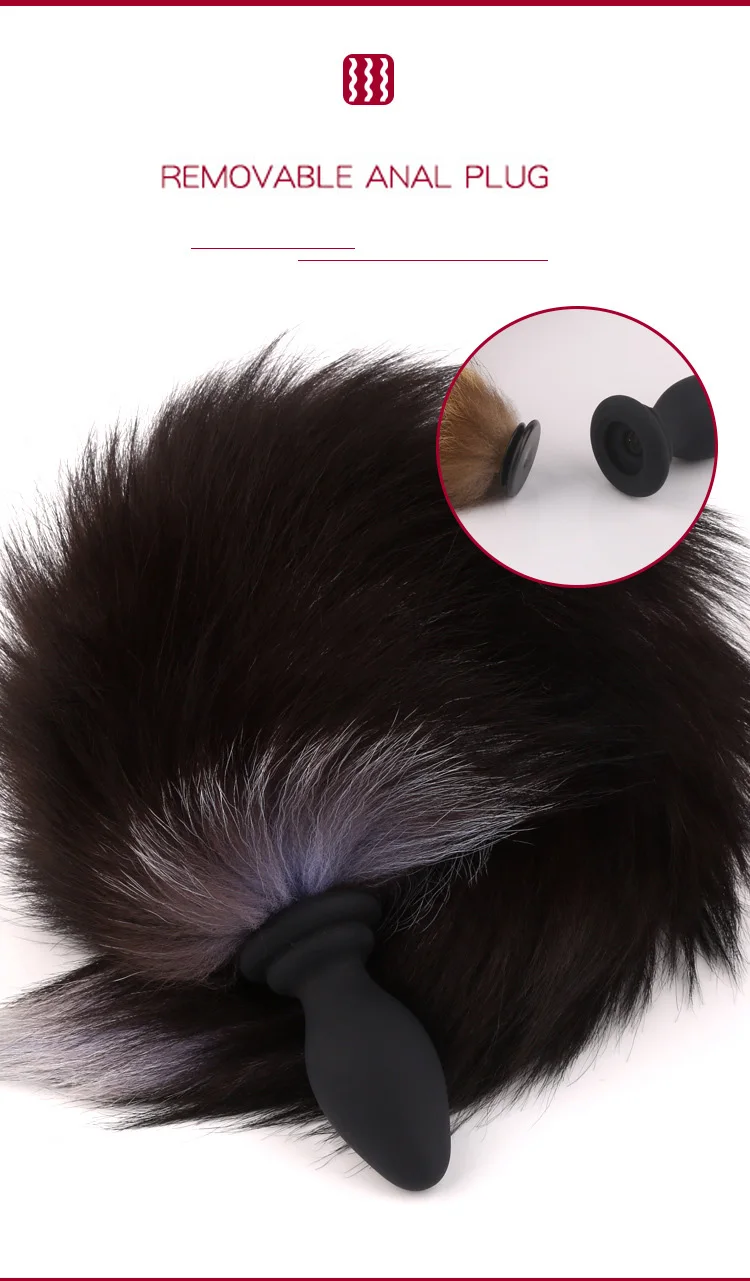 Вибратор 10 скоростной силиконовая Анальная пробка с лисьим хвостом интимные