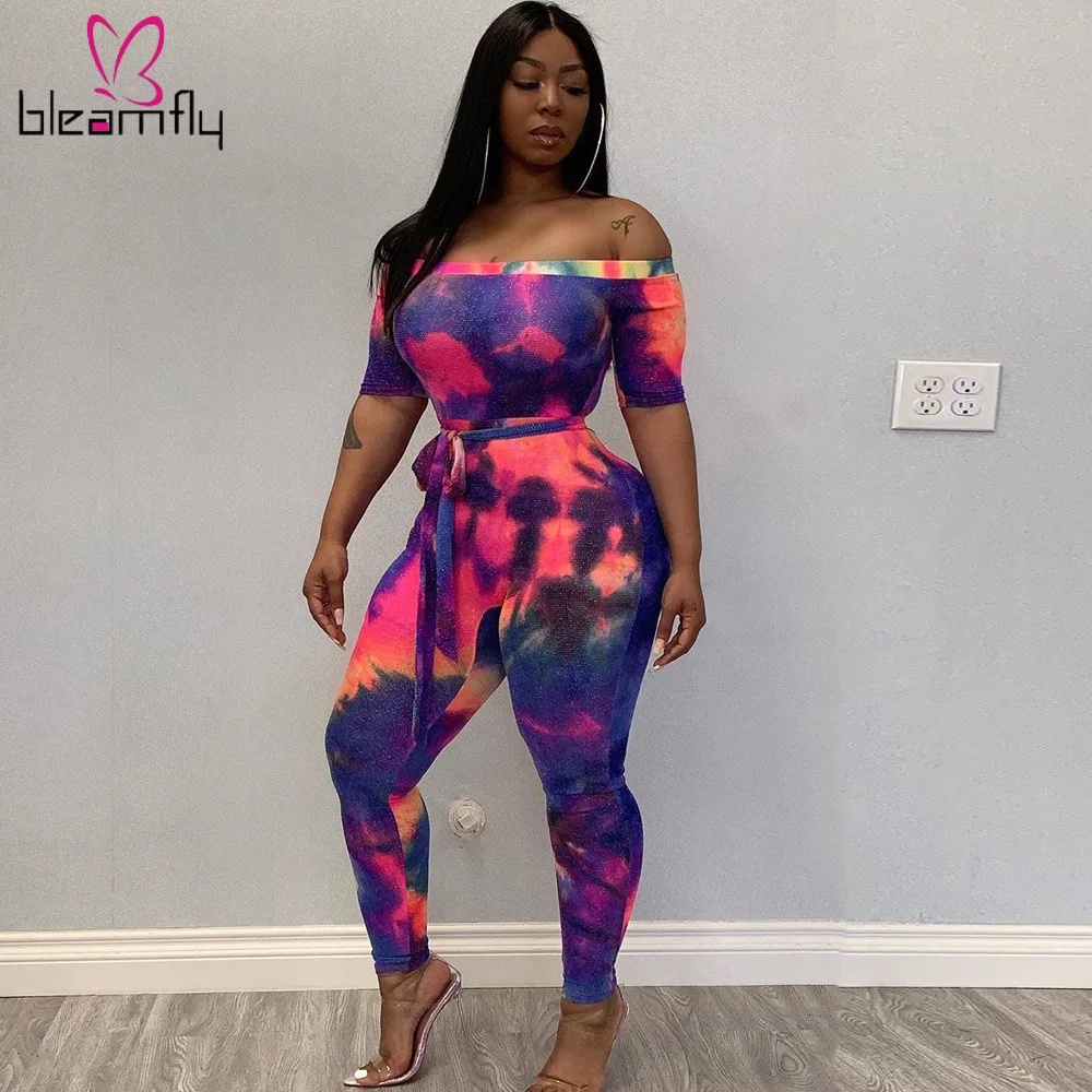 Женский Летний комбинезон с принтом Галактики длинным рукавом бодикон