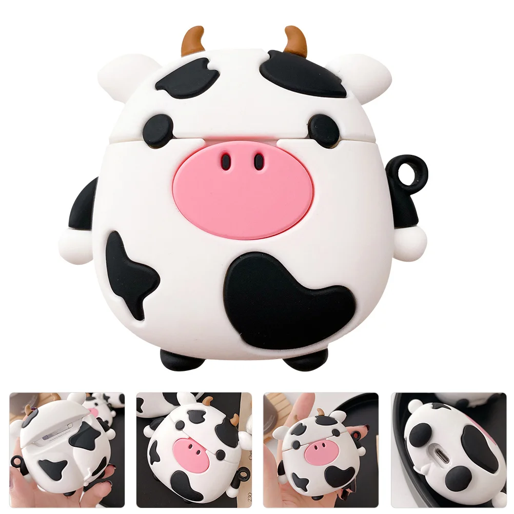 

2Pcs Cow Pattern Earbuds Case Wireless Earbuds Cover Compatible with AirPods 1/2