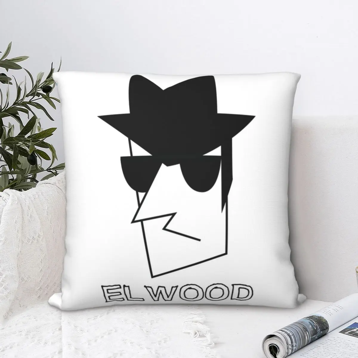 

Elwood Blues Square Pillowcase Cushion Cover Spoof Home Decorative Polyester Throw Pillow Case for Sofa Seater Simple 45*45cm