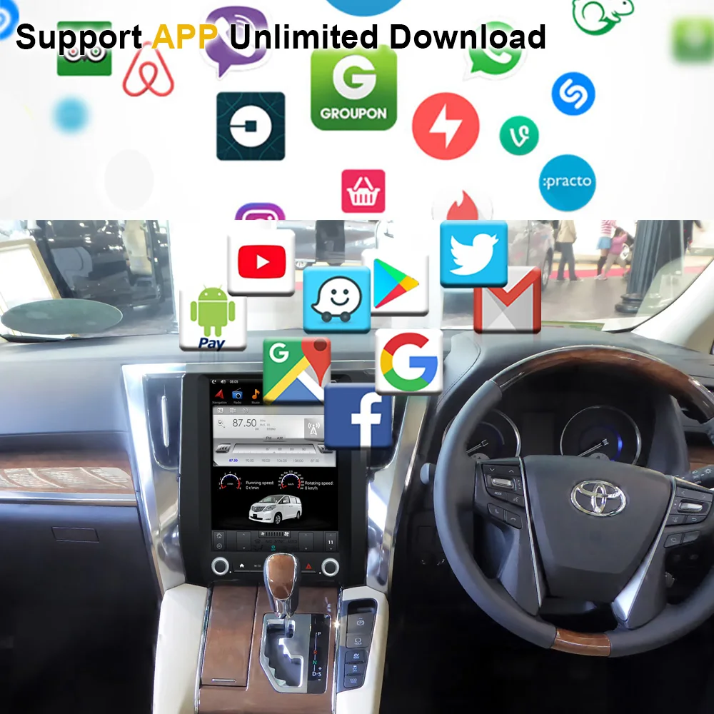 Android 9.0 Tesla Style Car GPS Navigation For TOYOTA Alphard 2015- AH30 Radio Stereo Multimedia Player Head Unit | Автомобили и